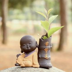 with letter 2.jpg Бесплатный STL файл Buddha Vase 04・3D-печать объекта для загрузки