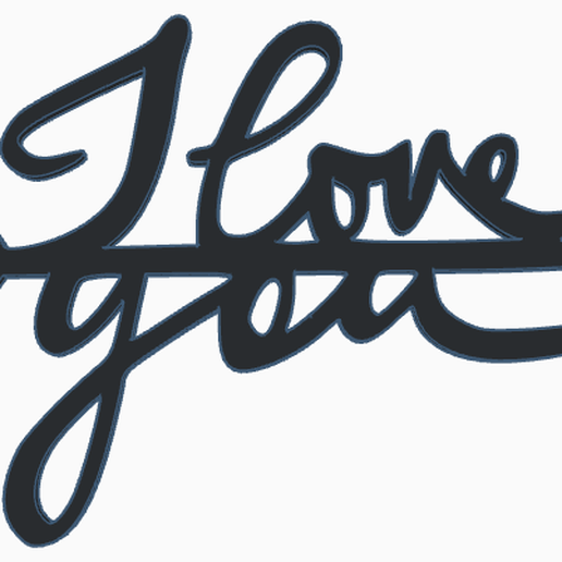 2D I love you arrow wall hanging 3D model