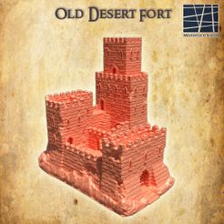Old-Desert-Fort-1-re.jpg Fichier 3D Old Desert Fort 28 mm Terrain de table・Modèle à imprimer en 3D à télécharger