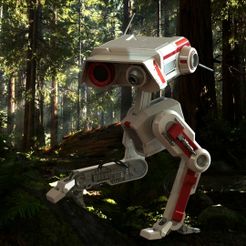 Render-2.jpg Fichier STL STAR WARS BD-1 DROID – COMPLETEMENT ARTICULE, ULTRA DETAILLE & IMPRIMABLE・Modèle à télécharger et à imprimer en 3D