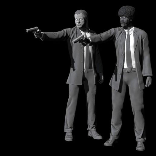 Pulp Fiction - Vincent Vega and Jules Winnfield 3D model