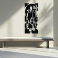 mockup_04.jpg 021 Geometric Abstract Face Wall Decor Art Laser Cut 3D Print Files