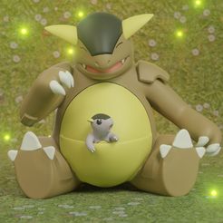 kangaskhan.jpg Descargar archivo STL pokemon kangaskhan día de la madre • Modelo para la impresión en 3D, alleph3D