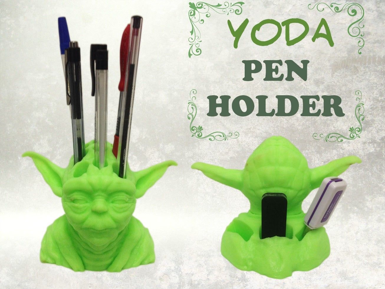 yoda-pen-holder-fb.jpg Download STL file Yoda Pen Holder • 3D printing design, Custom3DPrinting
