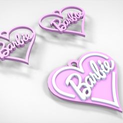 BARBIE.jpg Файл STL Серьги и подвеска, подвеска "Барби・Шаблон для 3D-печати для загрузки