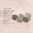 Cover-7.png 20cm Wide Base, Cylinder Vase STL File - Digital Download -5 Sizes- Homeware, Minimalist Modern Design