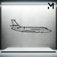falcon-2000.png Wall Silhouette: Airplane Set