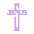 jesus_mod06mm.stl JESUS Schriftkreuz für Tischdeko und die Wand