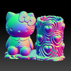 2023-07-11_221012.jpg Fichier STL Porte-stylos Hello Kitty・Objet imprimable en 3D à télécharger