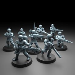 1.jpg Fichier 3D Escouade d'infanterie militaire astrale・Modèle imprimable en 3D à télécharger