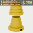 Beehive-Container.jpg Beehive Shaped Container with Removable Lid MineeForm FDM 3D Print STL File