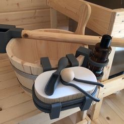 7.jpg Archivo STL gratis Kit de infusión para sauna - botella de fluido para sauna y soportes de caja de cristal mentolado para el cubo de agua・Plan imprimible en 3D para descargar