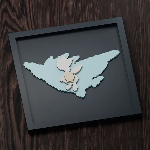 Togekiss Line - Pokemon Silhouette Frame | Gen 5 sprite style | STL