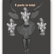 9 pieces front.jpg Descargar archivo STL gratis Ballet élfico Serie 2 - por SPARX・Modelo para la impresora 3D