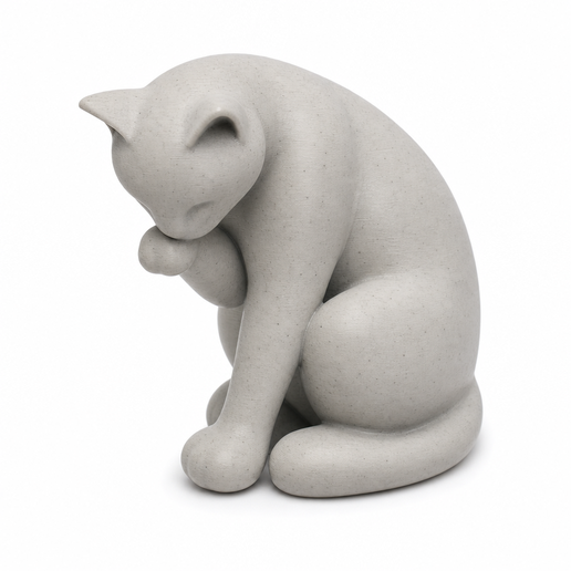 Cat Statue Licking – 3D printable STL
