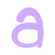 Minus-a.stl Alice font alphabet