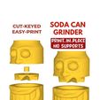Captura-de-pantalla-2024-04-23-a-las-21.57.49-1.jpg GRINDER CHOPPER SODA CAN GRINDER CUT-KEYED 120X95X95 MM -READY TO PRINT - PRINTING ON SITE - EASY PRINT- PRINTING WITHOUT SUPPORTS - FDM SLA