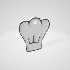 keychain-chef's-hat.png STL file Keychain - chef's hat・3D printable model to download