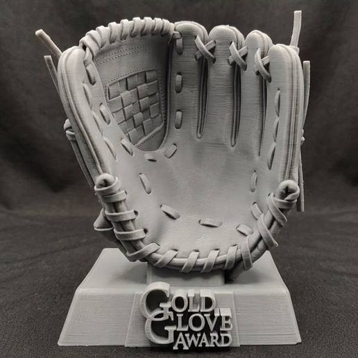 Baseball Gold Glove Award Trophy with Display Stand