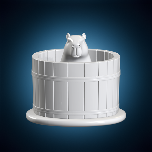 Capybara In Tub Animal Figure 3D Print Model