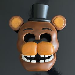 Freddy-fnaf-mask-3d-printed.jpg Masque Freddy flétri (FNAF / Five Nights At Freddy's)