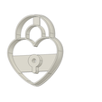 Corazon Candado v1.png Heart Lock Cookie Cutter