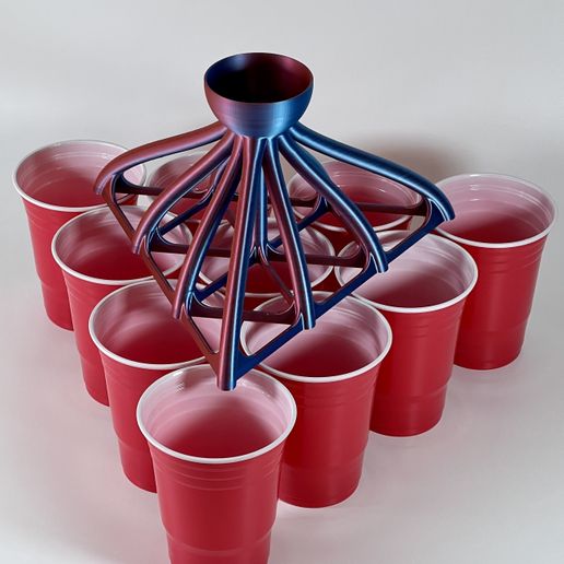 04.jpg Beer Pong Funnel Dispenser Beerpong Partygame 10 Cups