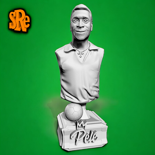 Busto O Rei Pelé - Futbolista Ícono 3D model