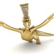 render1.jpg Golden Sky Dragon Pendant – Flying Fantasy Creature 3D Jewelry Model (STL/OBJ)
