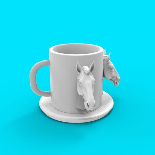 Horse Head Coffee Cup Mug 3D model