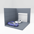 5.png Luxury Side Wall Corner Garage with RollUp Door – 1:64 Scale | STL STEP FBX | 3D Print Files | Digital Download