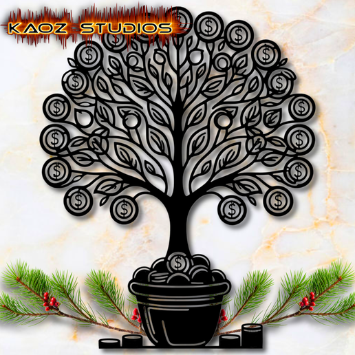 money tree wall art good luck charm wall decor 3D File for Cults