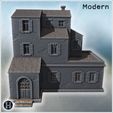 3.jpg Multi-level structure with tiled roofs, protruding wings and arched double entrances (78) - Modern WW2 WW1 World War Diaroma Wargaming RPG Mini Hobby