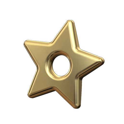Puffy star charm 3D print model 3D model