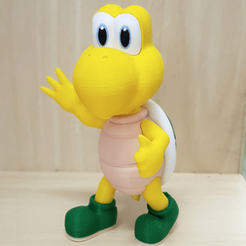 Capture d’écran 2018-04-20 à 12.26.33.png Free STL file Koopa troopa green (Greeting pose) from Mario games - Multi-color・Template to download and 3D print