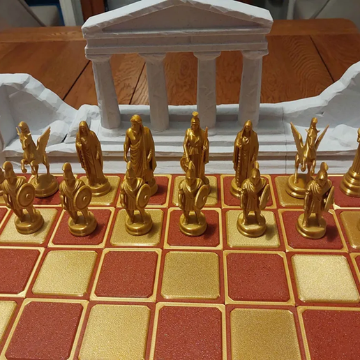 🏛️ Greek Castle Chess Set・ STL File for 3D printing・Cults