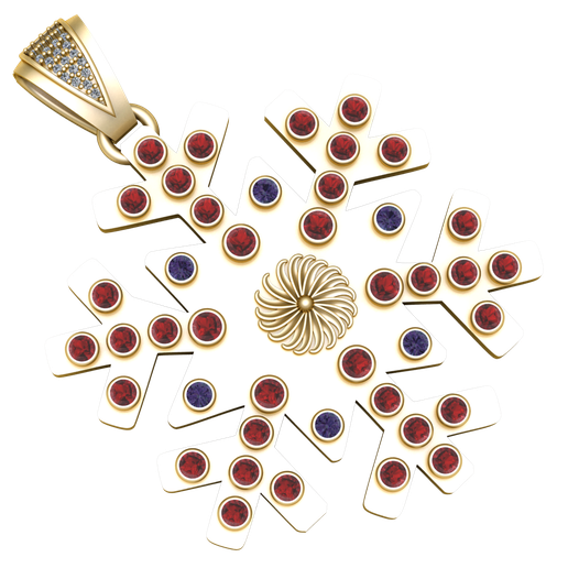 SNOWFLAKE DIAMOND PENDANT 3D PRINTABLE MODEL 3D model