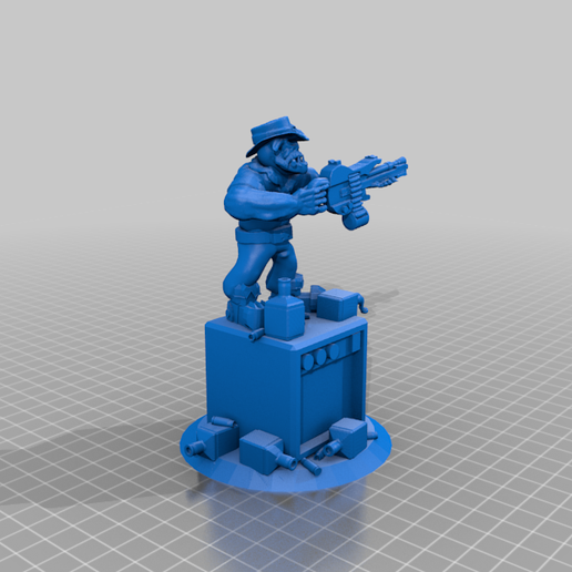 Heavy Metal Ork Bassist of totally Waaagh - 3D model önizlemesi