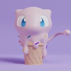 sorvete-mew-render.jpg Datei STL Pokemon - Eiscreme Mew・Modell für 3D-Druck zum herunterladen