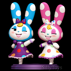 1.png 3D file Rabbit Sisters - Animal crossing・3D print design to download