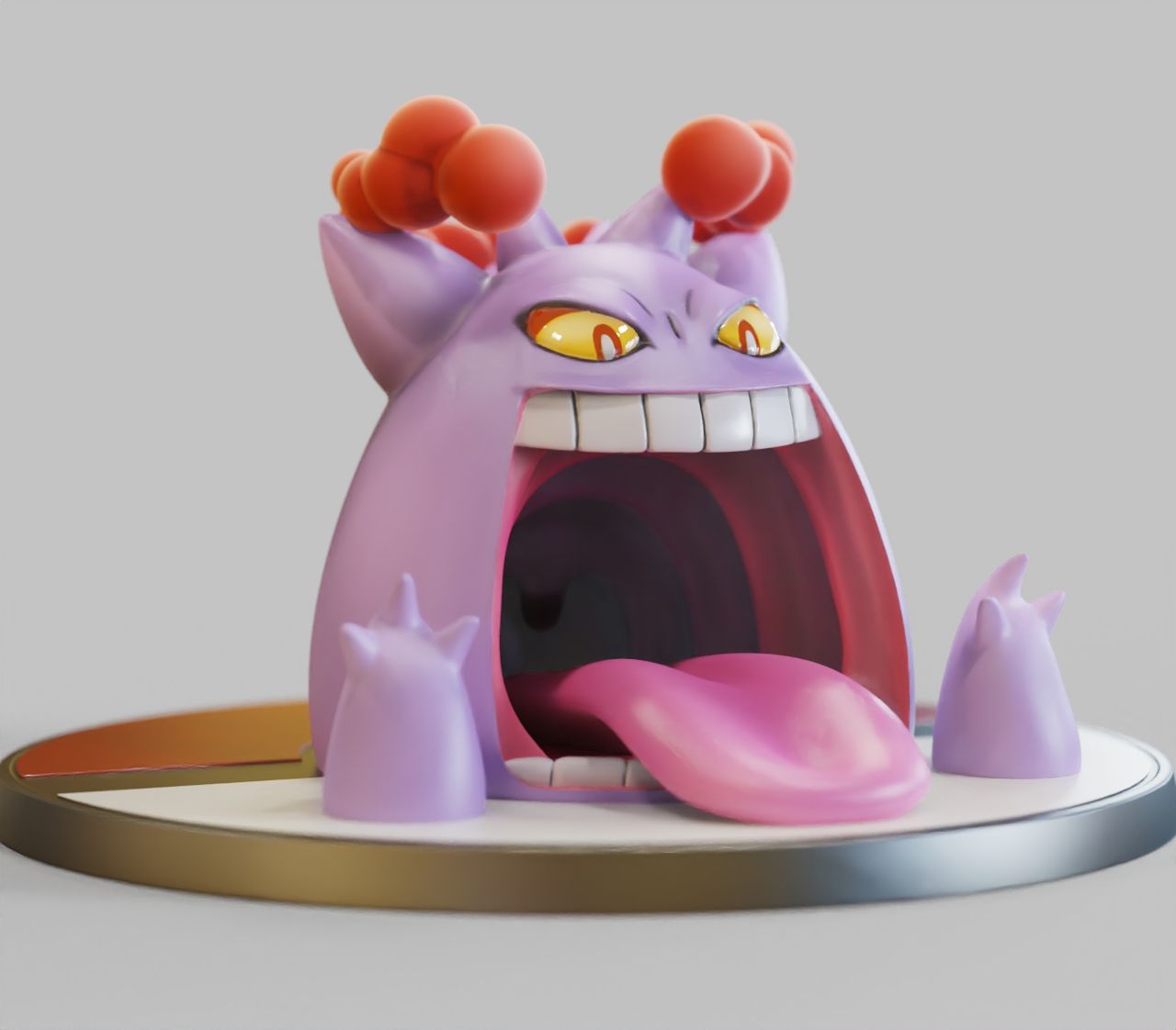 Файл Stl Gigantamax Gengar Halloween Fan Art PokÉmon Figurine 3d Print Model・Дизайн 3d 3500