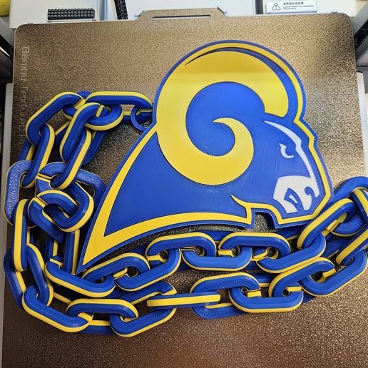 👴 Los Angeles Rams Old Logo Big Emblem and Chain Links・Free STL File ...