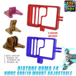 Diatone-Roma-F4-NamelessRC-Naked-GH10-1.jpg STL-Datei Diatone Roma F4 NamelessRC Naked Gopro Hero 9/10/11 Halterung・3D-druckbare Vorlage zum herunterladen