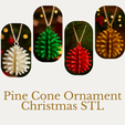 Imagenes-Info-Extra-Navidad.png Pine Cone Ornaments  | Christmas Tree Decorations Set | Festive Holiday Decor STL |