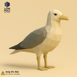 Gaviota.png Seagull - Coastal seabird symbol of freedom Low Poly style