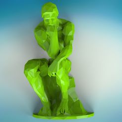 untitled.2084.jpg Free STL file The Thinker low poly wall decoration・3D print model to download, Yehenii