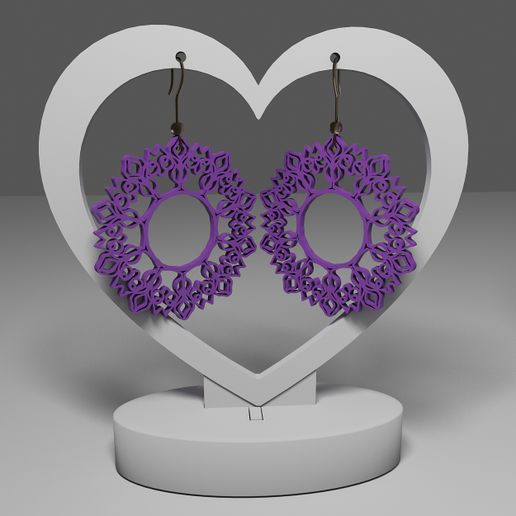 Mandala earrings 138 3D model