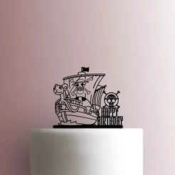 1.webp STL file Cake Topper Adorno Torta - ONE PIECE・3D print model to download
