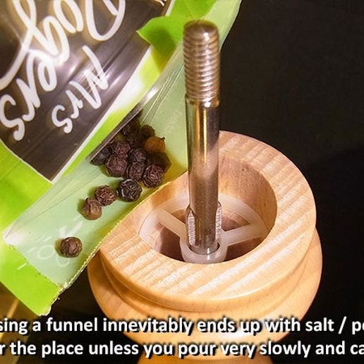 Download free STL file Salt & Pepper Mill Funnel • 3D printing template