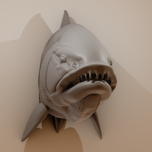 piranha head wall mount stl 3D model